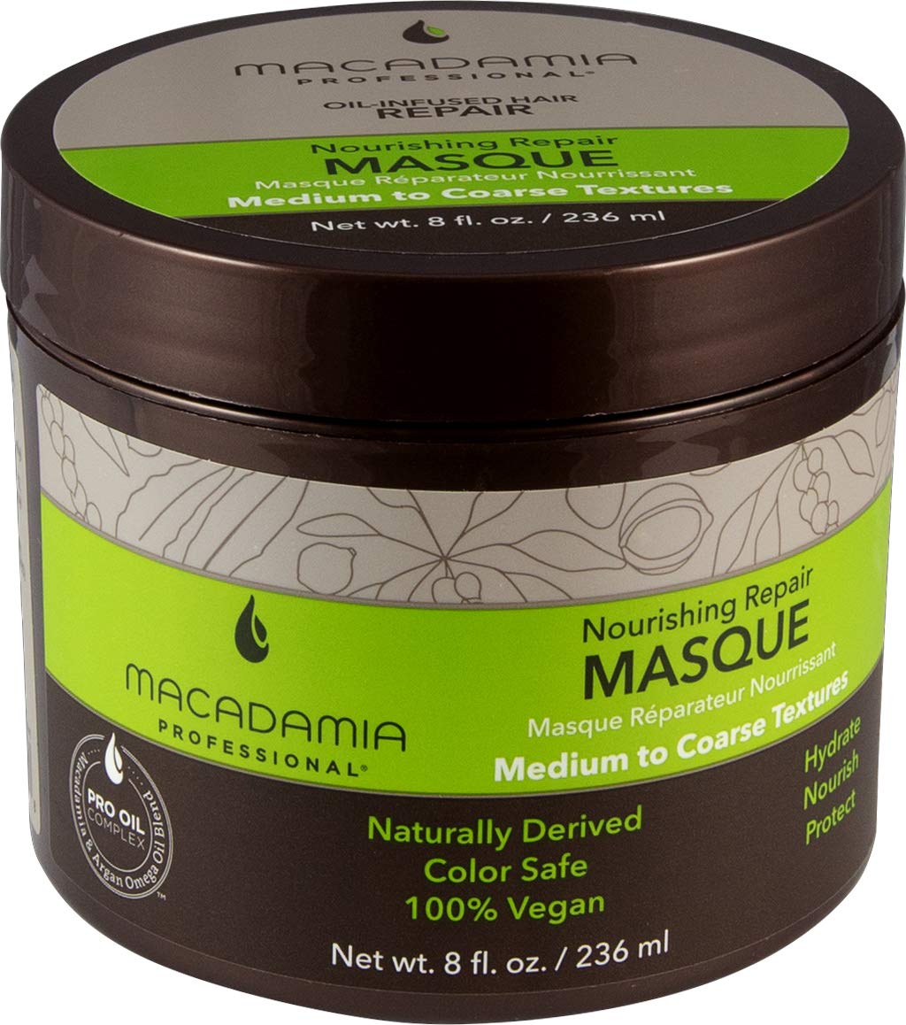 Macadamia Professional Hair Care Sulfate & Paraben Free Natural Organic Cruelty-Free Vegan Hair Products Nourishing Repair Hair Masque-Replenishes Moisture, Strengthens & Improves Elasticity-8 FL Oz