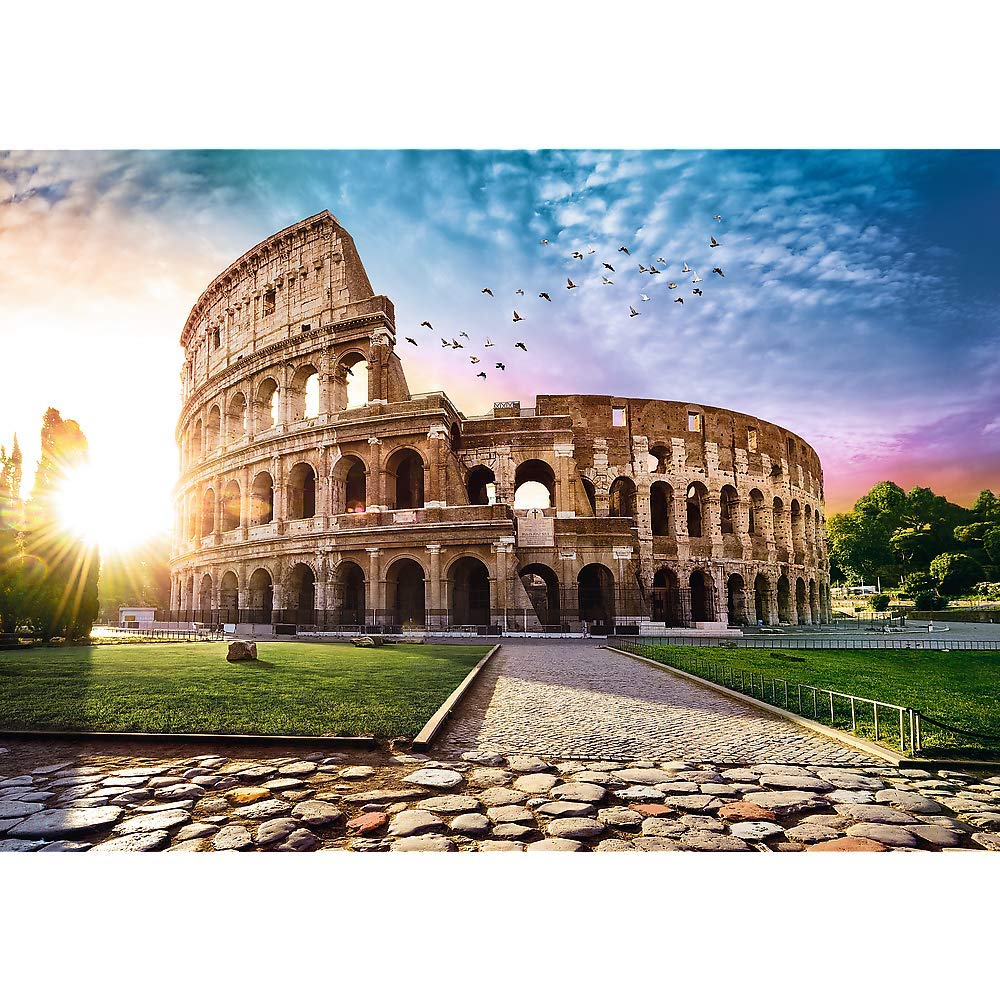 Trefl 1000 Piece Jigsaw Puzzles, Sun-Drenched Colosseum, Rome Italy Puzzle, Historical Monuments, Adult Puzzles, 10468
