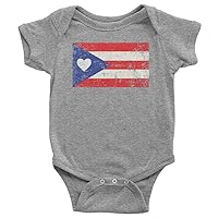 Threadrock Baby Puerto Rico Flag With Heart Infant Bodysuit