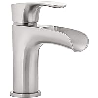 Aqua Vista H07L-412-AV-BN Bathroom Sink Faucet, Waterfall Single Handle Brushed Nickel