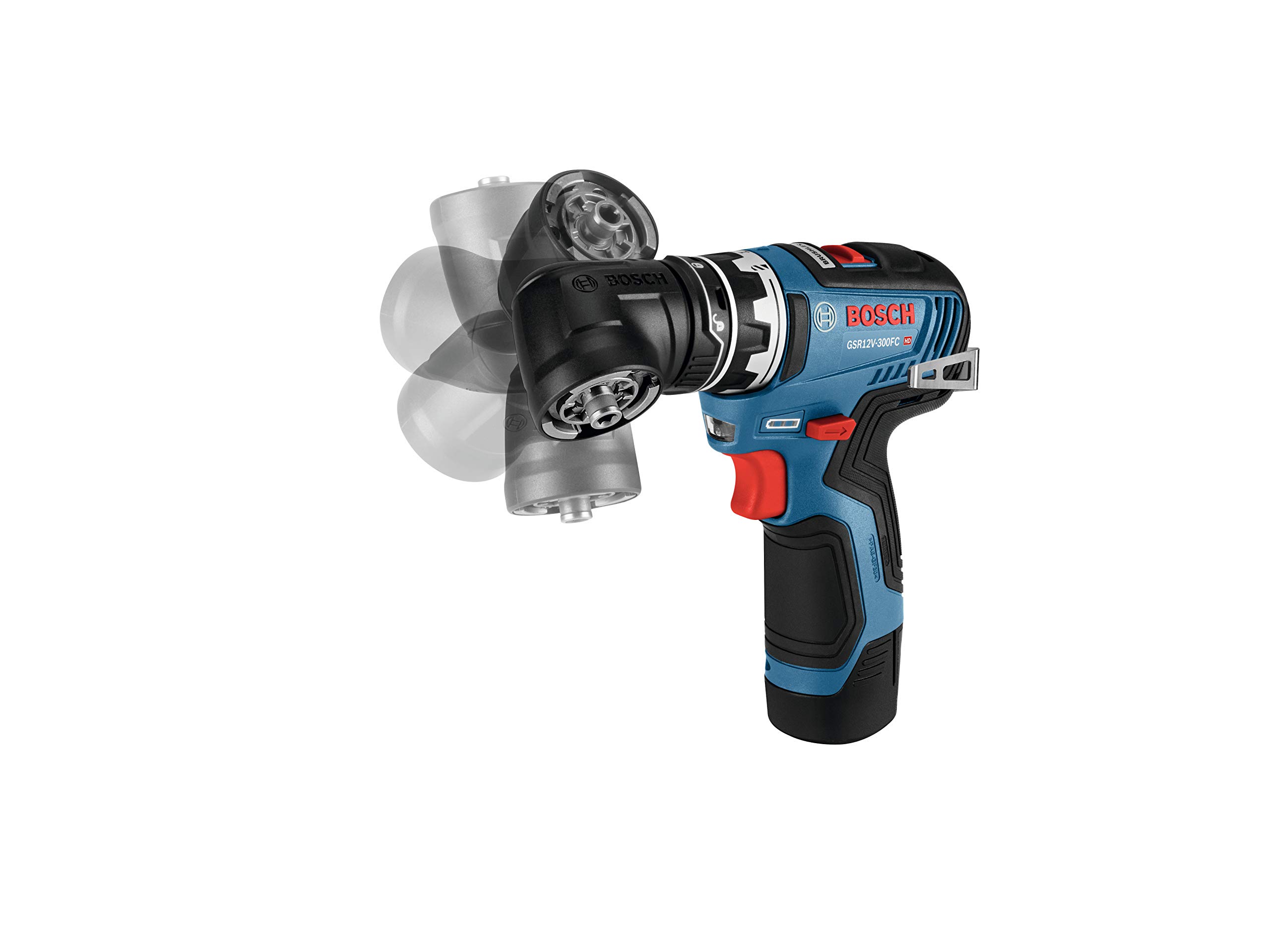 BOSCH GSR12V-300FCB22 12V Max EC Brushless Flexiclick 5-In-1 Drill/Driver System with (2) 2.0 Ah Batteries