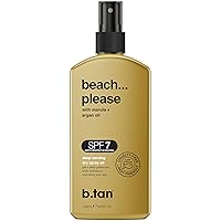 b.tan SPF 7 Deep Tanning Dry Spray | Beach... Please Tanning Oil - Get a Deep Bronze & Golden Tan, Deeply Nourishes Skin from Marula & Argan Oil, Hint of Self Tan, Vegan, Cruelty Free, 236ml