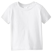Clementine Apparel Baby Toddler Little Girls' Short-Sleeve Basic T-Shirt, White, 2T