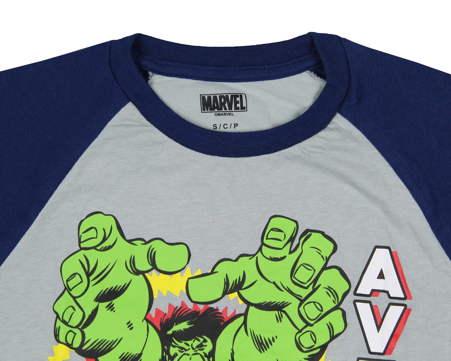Marvel Avengers Boys' Hulk Iron Man Captain America Superhero Jersey Double Striped T-Shirt Tee