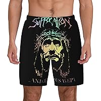 Suffocation Mens Casual Swim Trunks Board Shorts Surf Board Shorts Quick Dry with Mesh Lining Drawstring Swimsuit