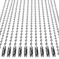 10 pcs Dog Tag Chain, Ball Chain Necklace, dog tag chains for men, Silver Nickel Plated Metal 27.6