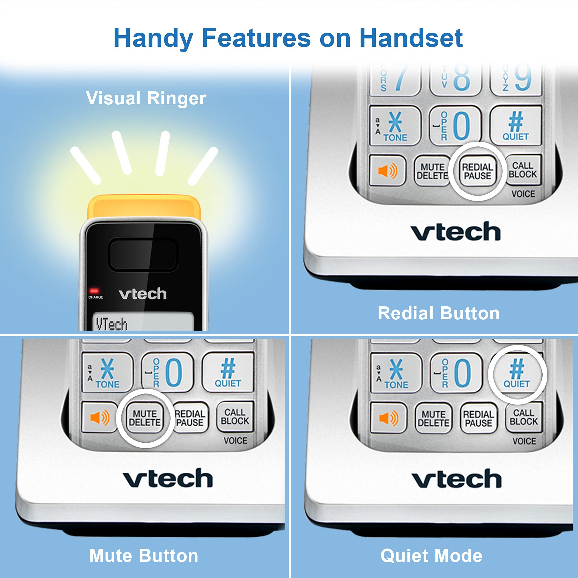 VTECH IS8121-2 Super Long Range up to 2300 Feet DECT 6.0 Bluetooth 2 Handset Cordless Phone for Home with Answering Machine, Call Blocking, Connect to Cell, Intercom and Expandable to 5 Handsets