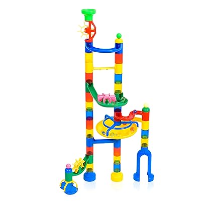 Giant Marble Run Toy Track Super Set Game I MagicJourney 230 Piece Marble Maze Building Sets w/ 200 Colorful Marble Tracks, 30 Marbles & 4 Challenge Levels for STEM Learning, Endless Educational Fun