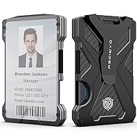 Oaridey Men's Ultra-Thin Aluminum Wallet with RFID Blocking, Black, 15 Card Slots