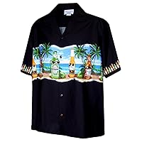 Pacific Legend Mens High Time Beach Wind Beer Chest Band Shirt in Black - 4X