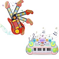 Toddler Piano Toy Keyboard and Guitar, Birthday Gifts for 1-6 Years Old Boys and Girls Gifts