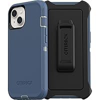 OtterBox iPhone 13 (Only) - Defender Series Case - Fort Blue - Rugged & Durable - with Port Protection - Includes Holster Clip Kickstand - Non-Retail Packaging