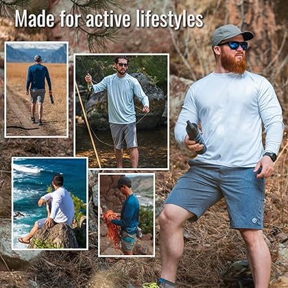 Vapor Apparel Men's Outdoor UPF 50+ Long Sleeve T-Shirt, UV Sun Protection for Fishing, Running, Hiking