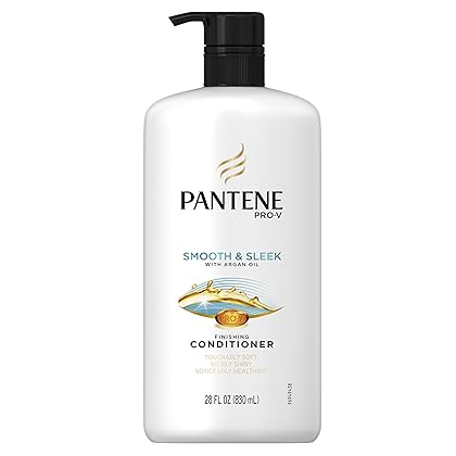 Pantene Pro-V Smooth & Sleek Conditioner with Pump, 28 FL OZ,Packaging May Vary