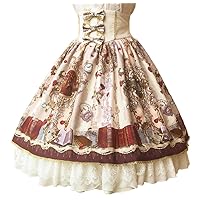 Lolita Summer Autumn Paradise Garden Original Court Retro Lace Bowknot High Waist Lolita Skirt