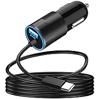 [Apple MFi Certified] iPhone 15 Fast Car Charger, KASHIMURA 4.8A USB Power Cigarette Lighter iPhone USB-C Car Charger Fast Charging + 6FT Type-C Cable for iPhone 15/15 Plus/15 Pro/15 Pro Max, iPad Pro