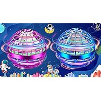 Upgraded Magic Hover Ball Toys, 2 Piece Slalom Flying Balls for Boys Girls Adults, 360° Spinning Cosmic Ball Christmas Birthday Gift (Blue and Pink)
