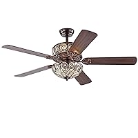 Warehouse of Tiffany CFL-8370REMO/RB Boot Rustic Bronze 52 inch 5 Blade Ceiling Fan, 52 x 52 x 22, Brown