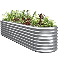 8FT(L)×2FT(W)×2FT(H) Raised Garden Bed Outdoor for Vegetable, 9 in 1 Adjustable Clearance Raised Garden Beds for Flower, Garden Planter Box for Herb, Fruit