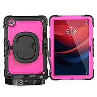 Heavy Duty Shockproof TPU Case Compatible with Lenovo Tab M11 TB-330FU / Lenovo Xiaoxin Pad 2024 TB-331FC Kids Case, 360 Degree Rotating Arm Stand Bracket W Screen Protector + Shoulder Strap Tablet
