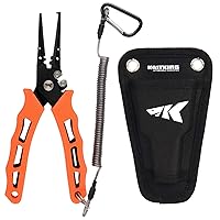 KastKing Cutthroat 7 inch Fishing Split Ring Pliers, 420 Stainless Steel Fishing Tools, Saltwater Resistant Fishing Gear, Tungsten Carbide Cutters