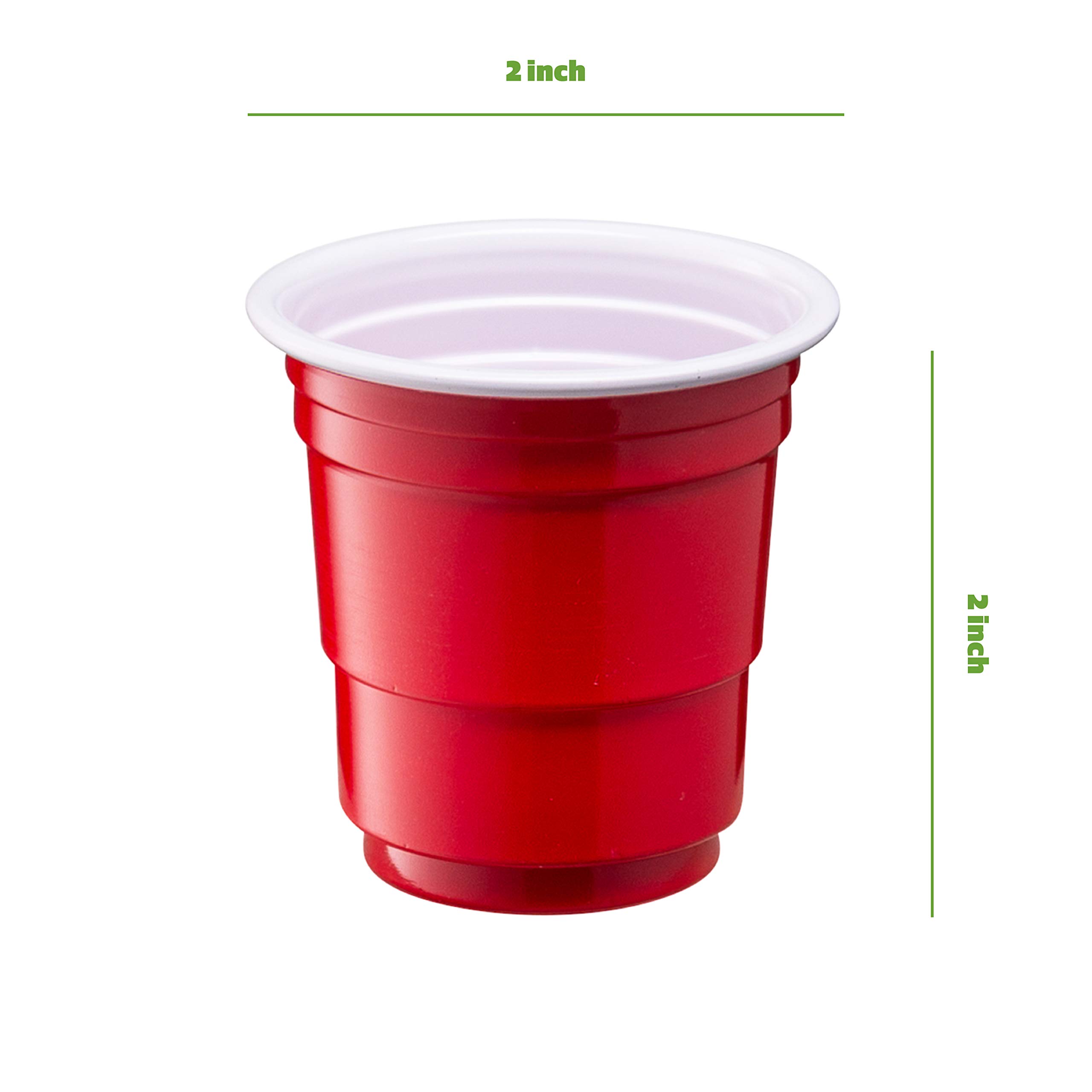 Comfy Package [300 Count] 2 oz. Mini Plastic Shot Glasses - Red Disposable Jello Shot Cups