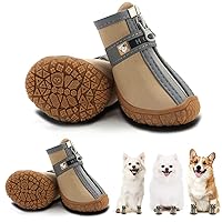Hcpet Dog Shoes for Small Dogs Boots, Waterproof Dog Booties Paw Protector for Hot Pavement Winter Snow Hiking Booties 4Pcs