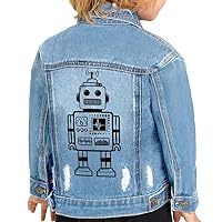 Cute Robot Toddler Denim Jacket - Robots Lover Outfit - Cool Items
