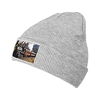 Unisex Beanie for Men and Women Steam Locomotive Train Knit Hat Winter Beanies Soft Warm Ski Hats