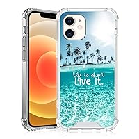 OOK Clear Case for iPhone 12/iPhone 12 Pro Seasid, TPU+PC Shockproof, Bumper Protective Crystal Cover for iPhone 12/iPhone 12 Pro 6.1 Inch 2020