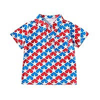 Cotton Kid Shirt Toddler Boys Girls Short Sleeve Independence Day 4 of July Kids Tops T Shirt Boys Size Small