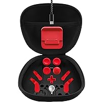 Complete Component Pack for Xbox Elite Controller Series 2 - Accessories Include 1 Carrying Case, 1 Charging Dock, 4 Thumbsticks, 4 Paddles, 1 Dpad, 1 Charging Cord and 1 Adjustment Tool(Red)