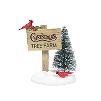 Department 56 Accessories for Village Collections Cardinal Christmas Tree Farm Sign Figurine, 2.75 Inch, Multicolor
