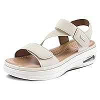 mysoft Women's Summer Walking Sandals Air Cushion Support Platform Ankle Strap Shoes Comfortable Casual Wedge Sandals