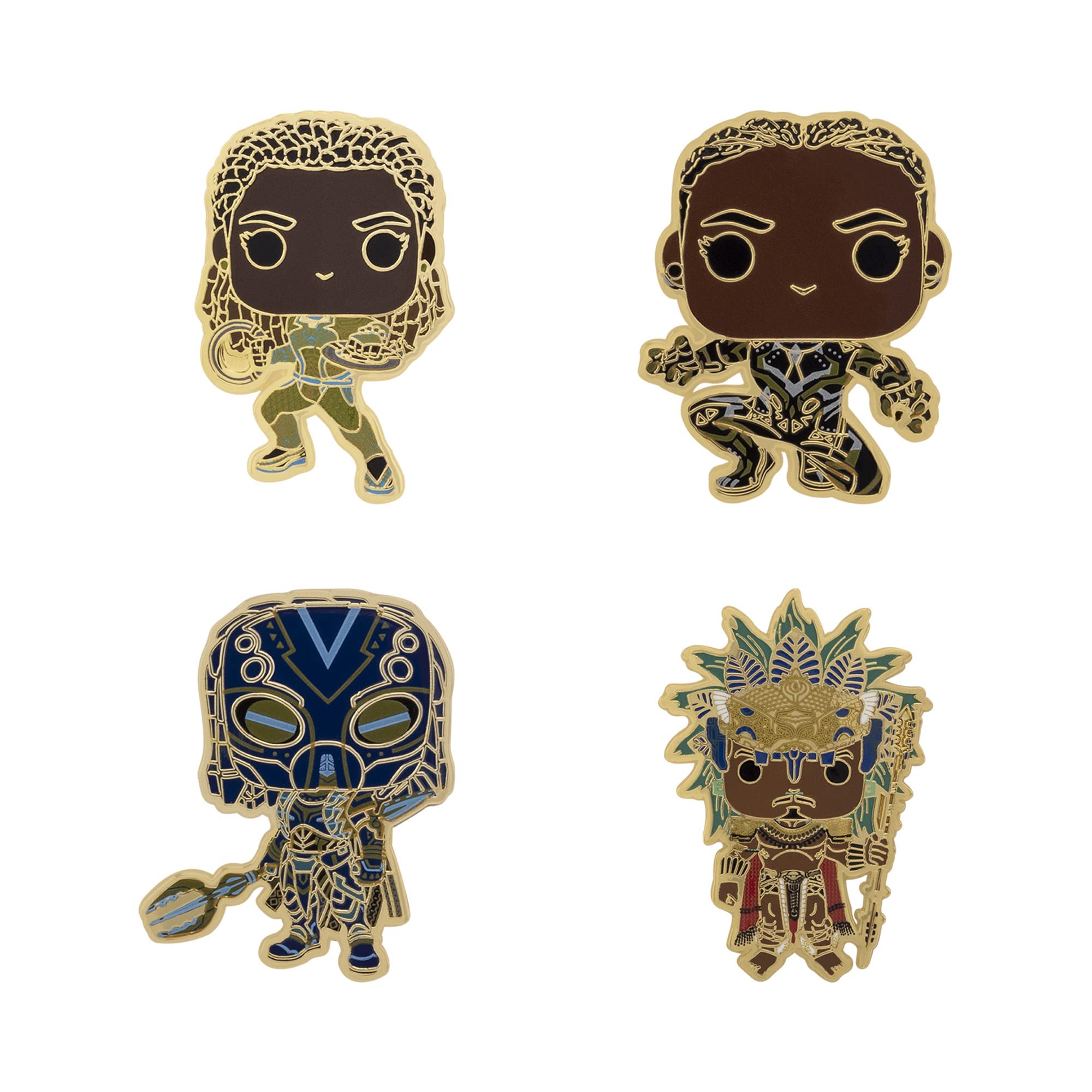 Loungefly Marvel: Black Panther Wakanda Forever - 4 Piece Pin Set, Amazon Exclusive