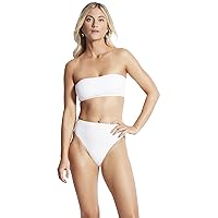 Seafolly Women's Rise Cheeky Coverage Hi Leg Bikini Bottom Swimsuit