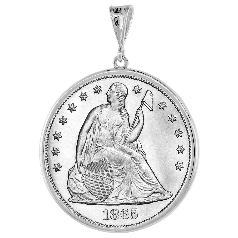 Sterling Silver Dollar Bezel 38 mm Coins Prong Back Round Edge Mexican Olympic One Dollar Coin NOT Included