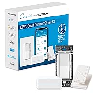 Diva Smart Dimmer Switch Starter Kit for Caséta Smart Lighting, with Smart Hub, Pico Remote, and Pedestal | No Neutral Wire Required | DVRF-BDG-1DP-A,White