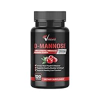 D-Mannose Supplement with Cranberry, Hibiscus, Dandelion Extract 1350mg – High-Strength D Mannose Pills for Bladder, Urinary Tract Support and Cleanse, Liver Health (120 Capsules)