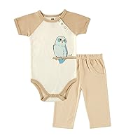 Touched by Nature baby-boys Organic Cotton Bodysuit and Pant Set