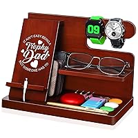 Fathers Day Dad Gifts Ideas - Gifts for Dad, Father's Day Present from Daughter Wife Kids - Dad Birthday Gift, Christmas Father Gifts for Dad, Bonus Dad, Step Dad, Men - Wood Phone Docking Station