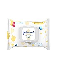 Disposable Hand & Face Cleansing Wipes, Pre-Moistened Wipes Gently Remove 99% of Germs & Dirt from Delicate Skin, Paraben-, Phthalate- & Alcohol-Free, Hypoallergenic, 25 ct