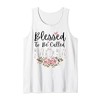 Blessed To Be Called Mom Women Floral Cute Mothers Day 2023 Tank Top