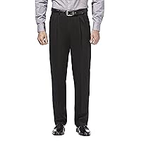 Men's Premium No Iron Khaki Straight Fit & Slim Fit Flat Front Casual Pant, Black, 34W x 31L