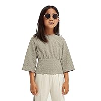 Scotch & Soda Girl's Checked Wide Sleeve Top