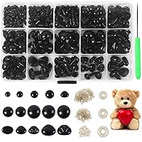 800PCS Safety Eyes and Noses for Amigurumi, 2 Boxes Crochet Eyes with Size  Chart
