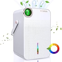 Dehumidifier, FFOSS Small Dehumidifiers for Room for Home, Automatic off/ 7 Color Light, Dual Semiconductor Portable Dehumidifier for Bedrooms, Bathrooms, Closets, Basement (white)
