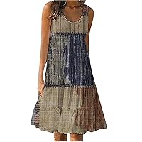 Womens A-Line Dresses Going Out Sleeveless Boho Cocktail Dresses Nightout Printed Flowy Ruffled Loungewear Clothing