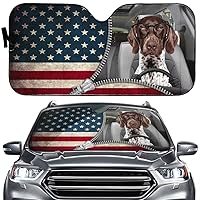 German Shorthaired Pointer Dog Driver Car Sun Sunshade for Windshield Auto Front Window Car Sunshade Car Interior Pet Anti-Sunlight Automotive Cover Block for Car SUV Truck UV Rays 4.19-4