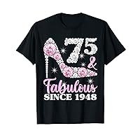 75th Birthday Shirts For Women, 75 And Fabulous Since 1948 T-Shirt